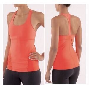 Lululemon Women’s Tank Top Neon Orange/Pink Size 6 Premium Activewear